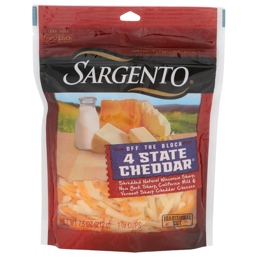 Sargento Traditional Cut Cheese Off The Block 4 State Cheddar - 7.5 Ounce