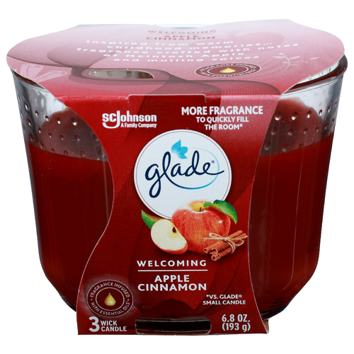 Glade Welcoming Apple Cinnamon Candle - 2.267 Ounce - 3 Count