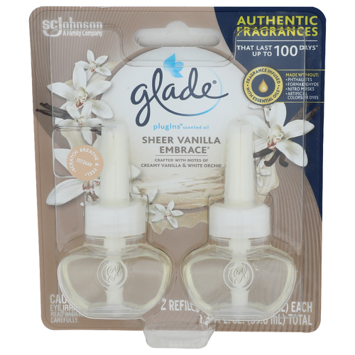 Glade Scented Oil Refills, Sheer Vanilla Embrace - 2 Each