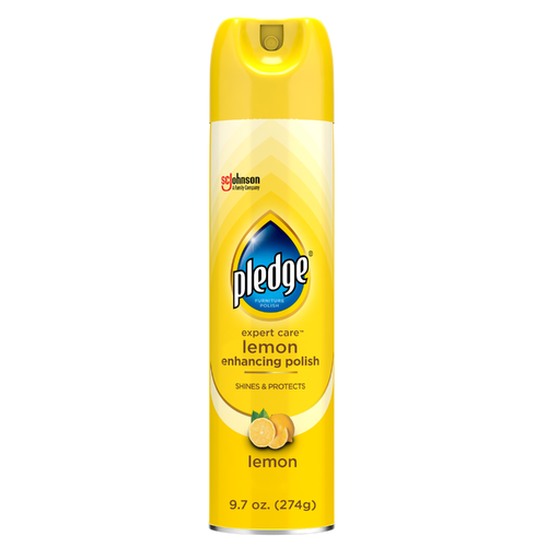Pledge Expert Care Enhancing Polish Aerosol, Lemon Scent, Shines & Protects - 9.7 Ounce