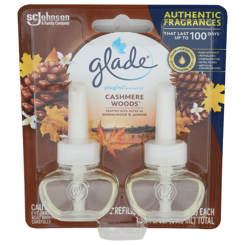 Glade Cashmere Woods Plugins Scented Oil - 0.67 Fluid Ounce - 2 Count