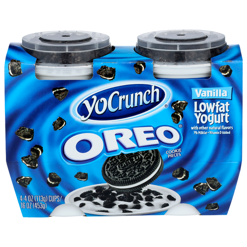 YoCrunch Vanilla Lowfat Yogurt Oreo Cookie Pieces - 4 Ounce - 4 Count