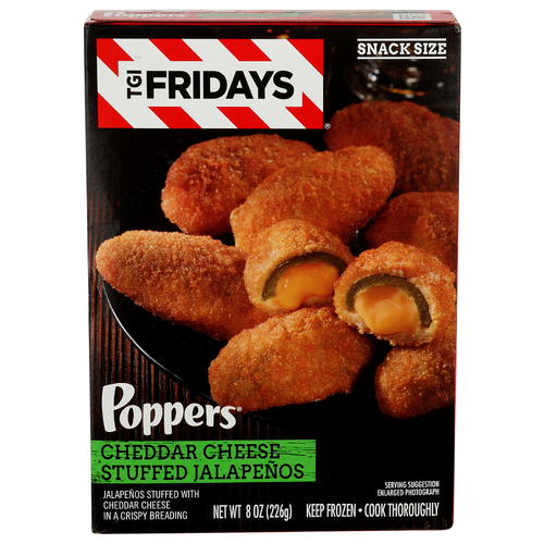 Tgi Fridays Poppers Cheddar Cheese Stuffed Jalapenos - 8 Ounce