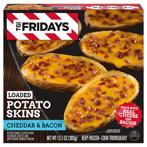 TGIF Tgi Fridays Loaded Cheddar & Bacon Potato Skins Frozen Snacks, Box - 13.5 Ounce