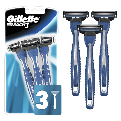 Gillette Mach3 Men's Disposable Razors - 3 Count