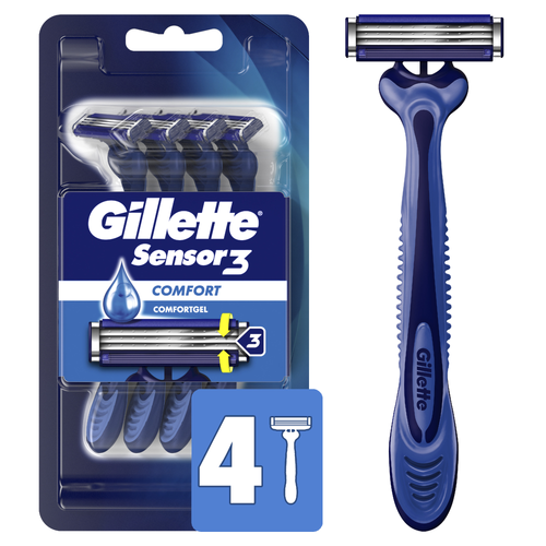 Gillette Sensor 3 Sensor Razor - 4 Count Image 1 of 2