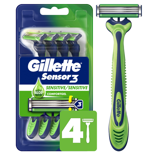 Gillette Sensor 3 Disposable Razors - 4 Count Image 1 of 2