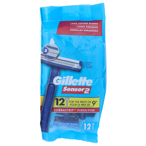 Gillette Sensor 2 Disposable Razors - 12 Count