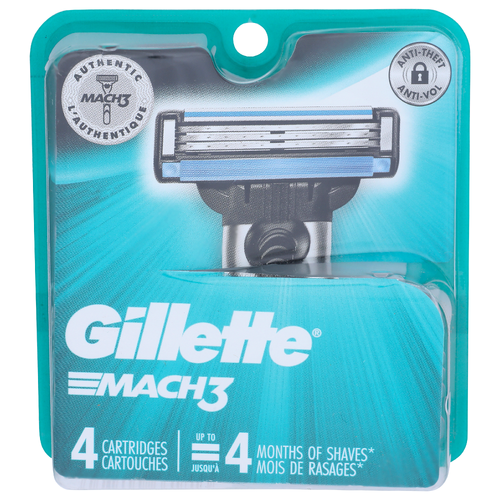 Gillette Mach 3 Mach3 Cartridges - 4 Count