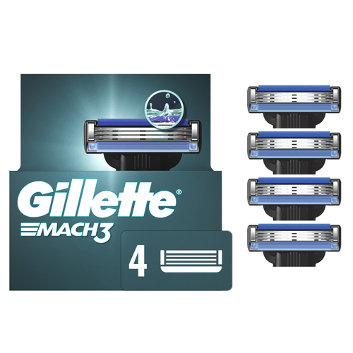 Gillette Mach3 Razor Blade Refills - 4 Count