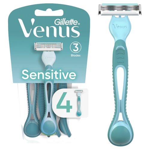 Venus Simply 3 Sensitive Disposable Razors - 4 Count
