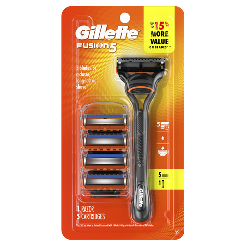 Gillette Fusion5 Shaving Razor & Blade Refills For Men - 1 Kit