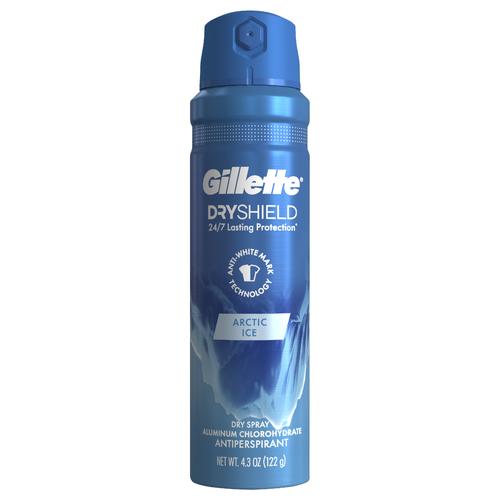 Gillette Dry Spray Antiperspirant And Deodorant For Men Arctic Ice - 4.3 Ounce