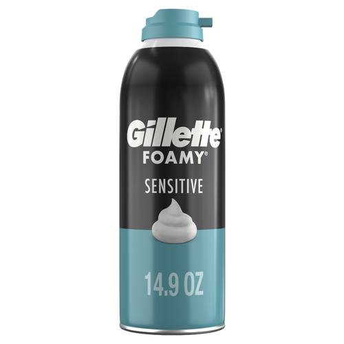 Gillette Foamy Sensitive Shave Foam For Men, Skin - 14.9 Ounce