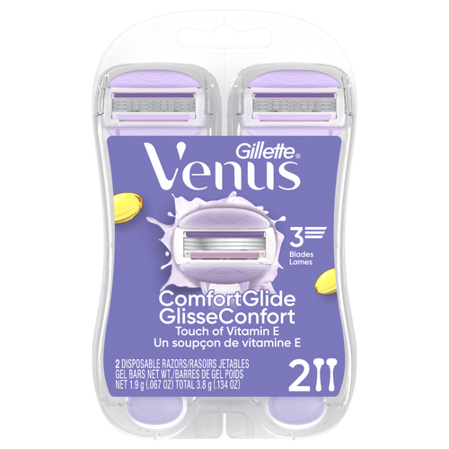 Venus Gillette Comfortglide Touch Of Vitamin E, 3 Blades - 2 count Image 1 of 2