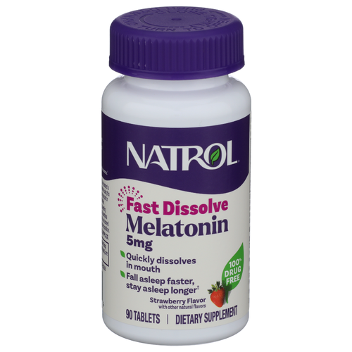Natrol Strawberry Tablets Vitamin Supplements Melatonin - 90 Count