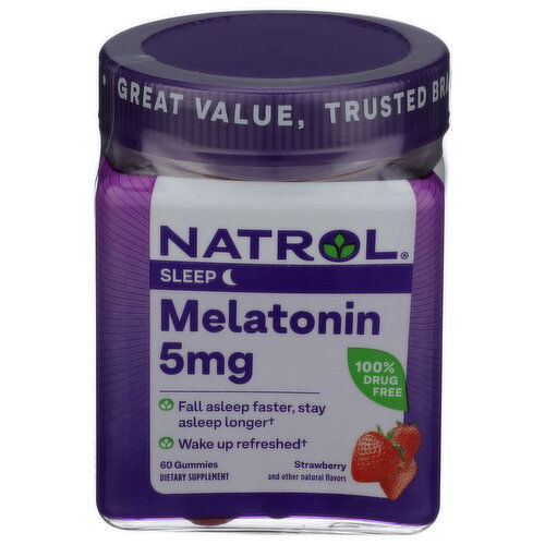 NATROL Strawberry Gummies Melatonin - 60 Count
