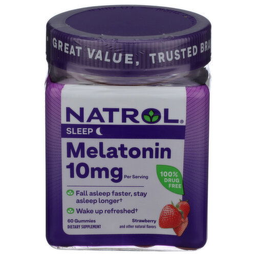 NATROL Strawberry Gummies Melatonin - 60 Count