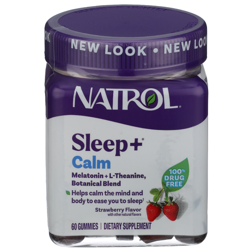Natrol Strawberry Gummy Sleep + Calm - 60 Count Image 1 of 2