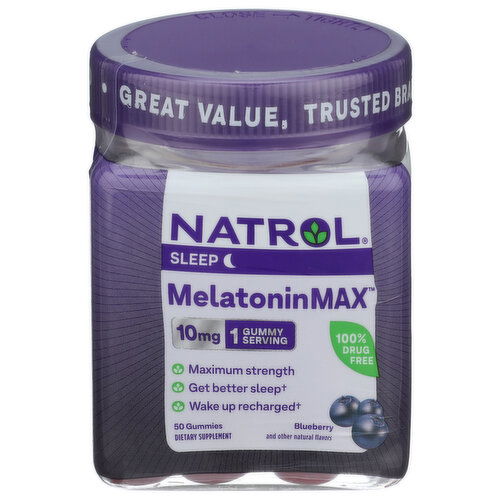 NATROL Blueberry Gummies Melatoninmax Gummy - 50 Count