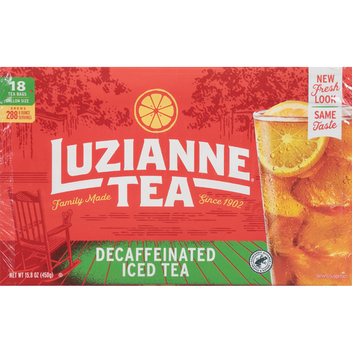Luzianne Family Bag Iced Tea Decaffeinated - 18 Count