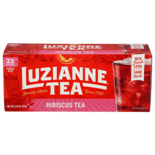 Luzianne Family Bag Tea Hibiscus - 22 Count