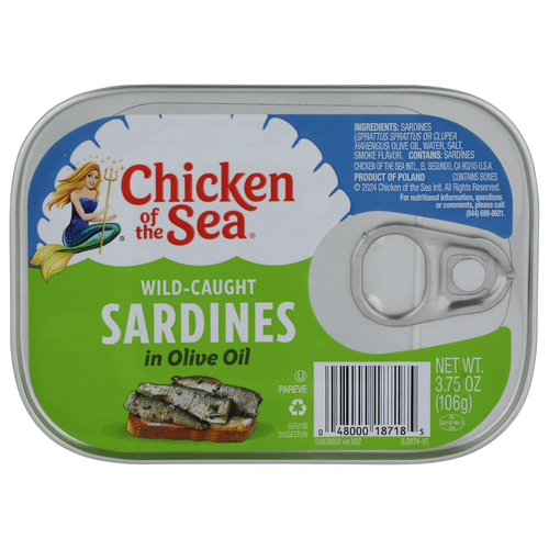 CHICKEN OF THE SEA Cos Sardines In Olive Oil - 3.75 Ounce
