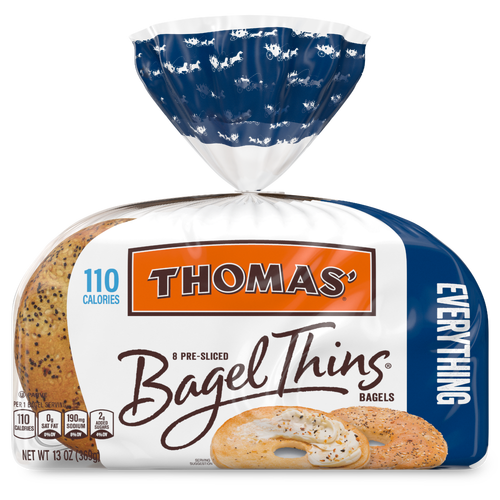 Thomas’  Sliced Everything Bagel Thins Bagels - 13 Ounce