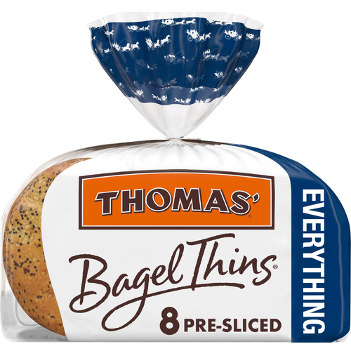 Thomas’ Sliced Everything Bagel Thins Bagels - 13 Ounce Image 1 of 4