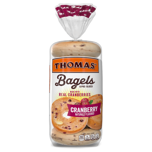 Thomas' Cranberry Bagels, , Each Real Cranberries, Kosher Bag - 19 Ounce Image 1 of 2