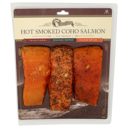 ECHO FALLS Smoky Traditionalcracked Peppercajun Portion Salmon Coho Smkd Trio - 12 Ounce