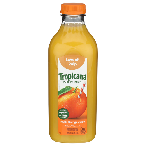 TROPICANA Orange Juice Lots Of Pulp Chilled Juices Pp 6cs Ojgs Pls - 46 Fluid Ounce