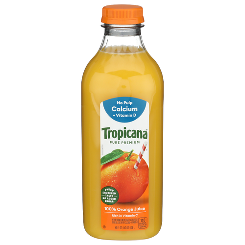 TROPICANA Orange Juice w Calcium Chilled Juices Pp 6cs Or+ca Pls - 46 Fluid Ounce