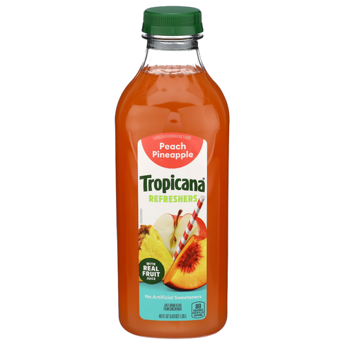 TROPICANA Peach Pineapple Chilled Juice Ch Refreshers Pl 1pk X 6cs - 46 Fluid Ounce