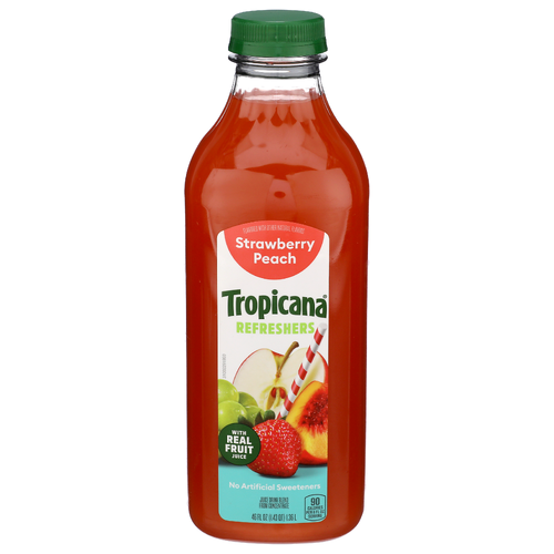 TROPICANA Strawberry Peach Chilled Juice Ch Refreshers Pl 1pk X 6cs - 46 Fluid Ounce