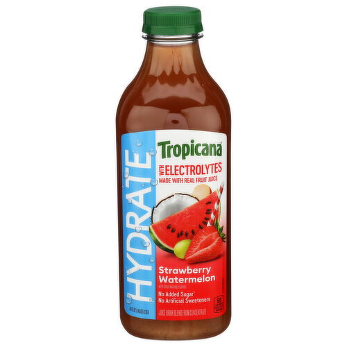 Tropicana Hydrate Strawberry Watermelon With Electrolytes Drink - 46 Fluid Ounce