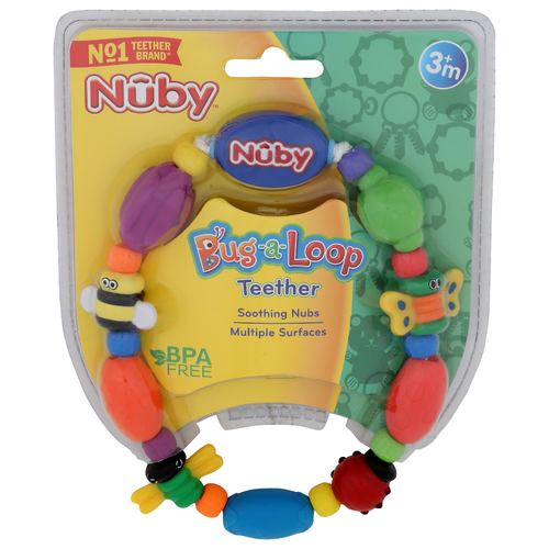 Nuby 3+m Bug-A-Loop Teether - 1 Each