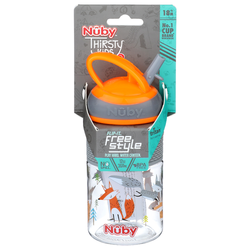 Nuby Thirsty Kids Flip-It Freestyle Water Canteen - 12 Ounce