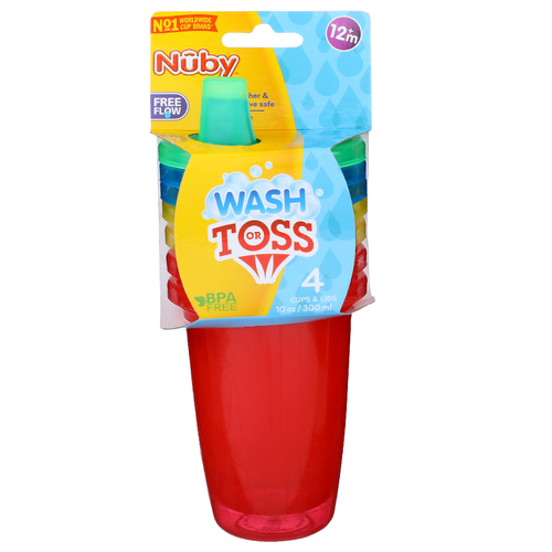Nuby Wash Or Toss Cups - 2.5 Ounce - 4 Count
