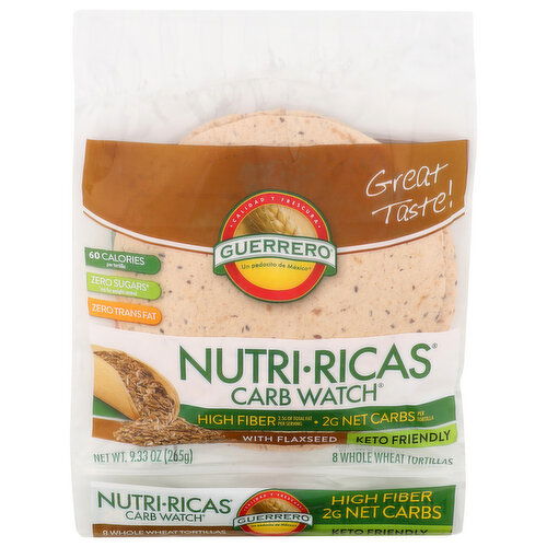 Guerrero Whole Wheat Tortillas - 1.166 Ounce - 8 Count