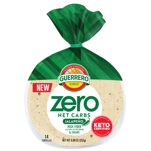 Guerrero Zero Net Carbs Jalapeno Tortillas, Street Taco Size, 14 Pack - 8.89 Ounce