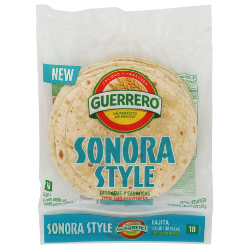 Guerrero Flour Sonora Style Tortillas, Fajita Size - 1.042 Ounce - 18 Count