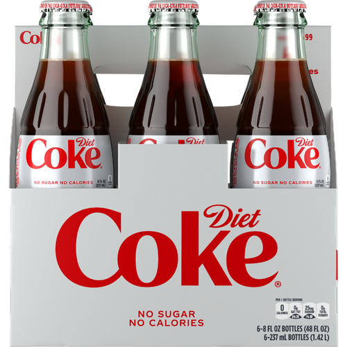 Diet Coke Soda Glass Bottles - 48 Fluid Ounce Image 1 of 2