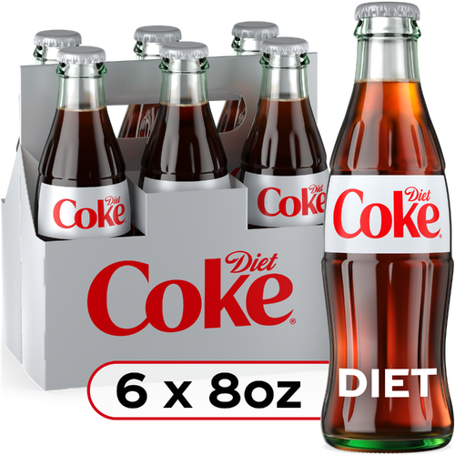 Diet Coke Soda Glass Bottles - 48 Fluid Ounce Image 1 of 4