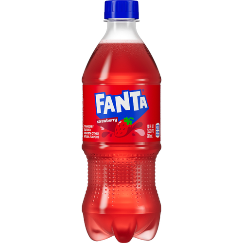 Fanta Strawberry Soda Soft Drink, Bottle - 20 Fluid Ounce