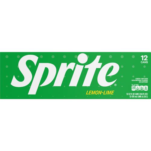 Sprite  Lemon Lime Soda Soft Drinks - 144 Fluid Ounce