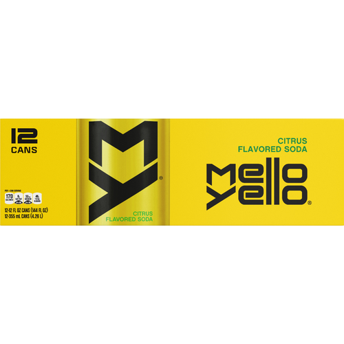 Mello Yello Citrus Flavored Soda Soft Drinks, , 12 Pack - 144 Fluid Ounce