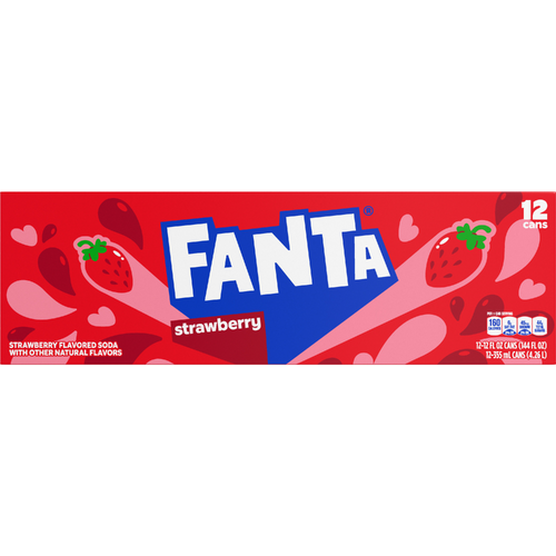 Fanta Strawberry Soda Soft Drink Fridge Pack, Cans, 12 Pack - 144 Fluid Ounce