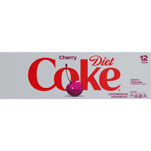 Diet Coke Cherry Soda Cans - 12 Fluid Ounce - 12 Count Image 1 of 2