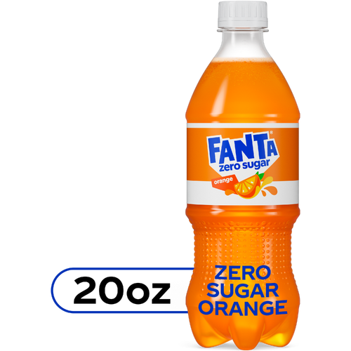 Fanta Zero Sugar Orange Soda Bottle - 20 Fluid Ounce